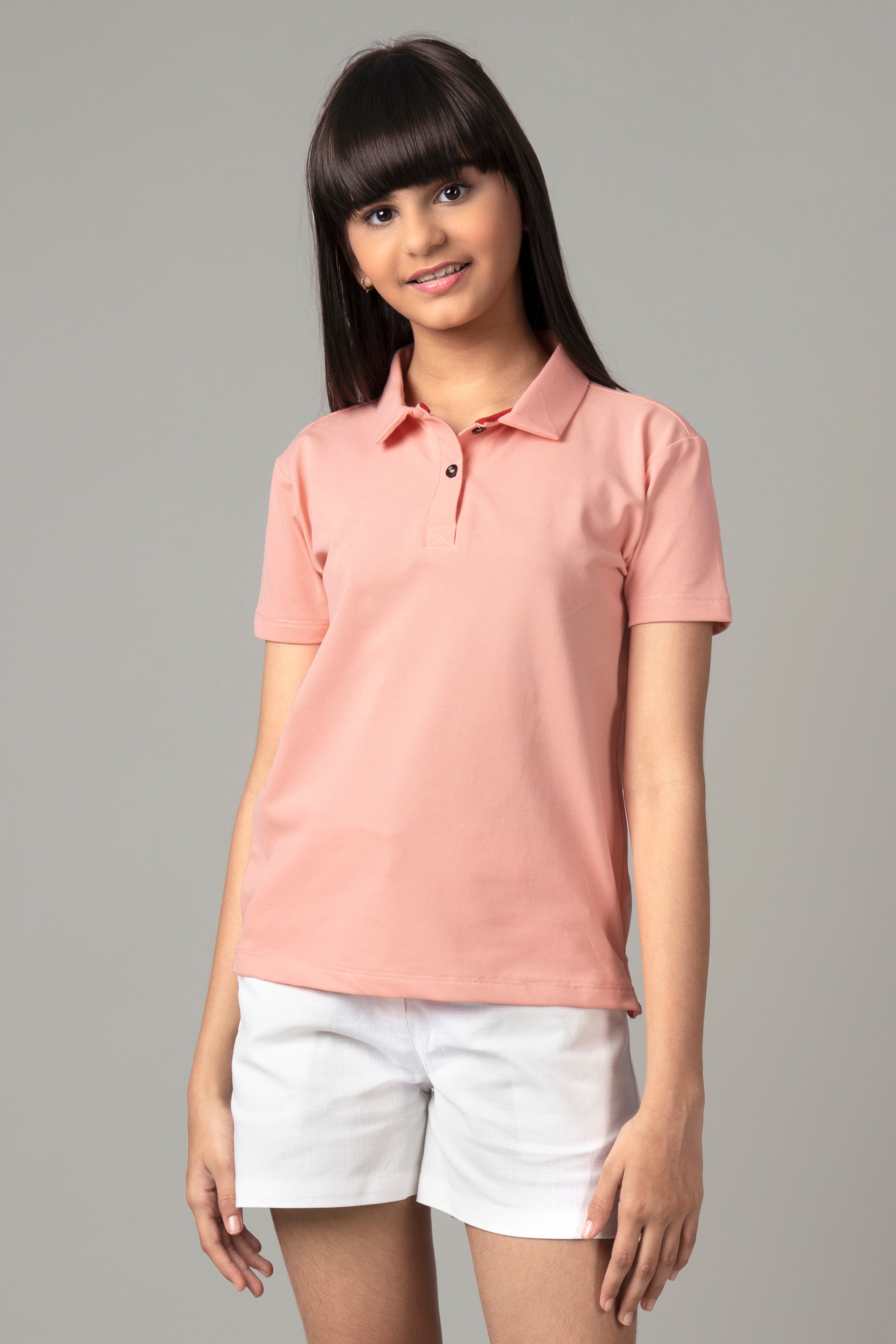 Girls pink polo outlet shirts