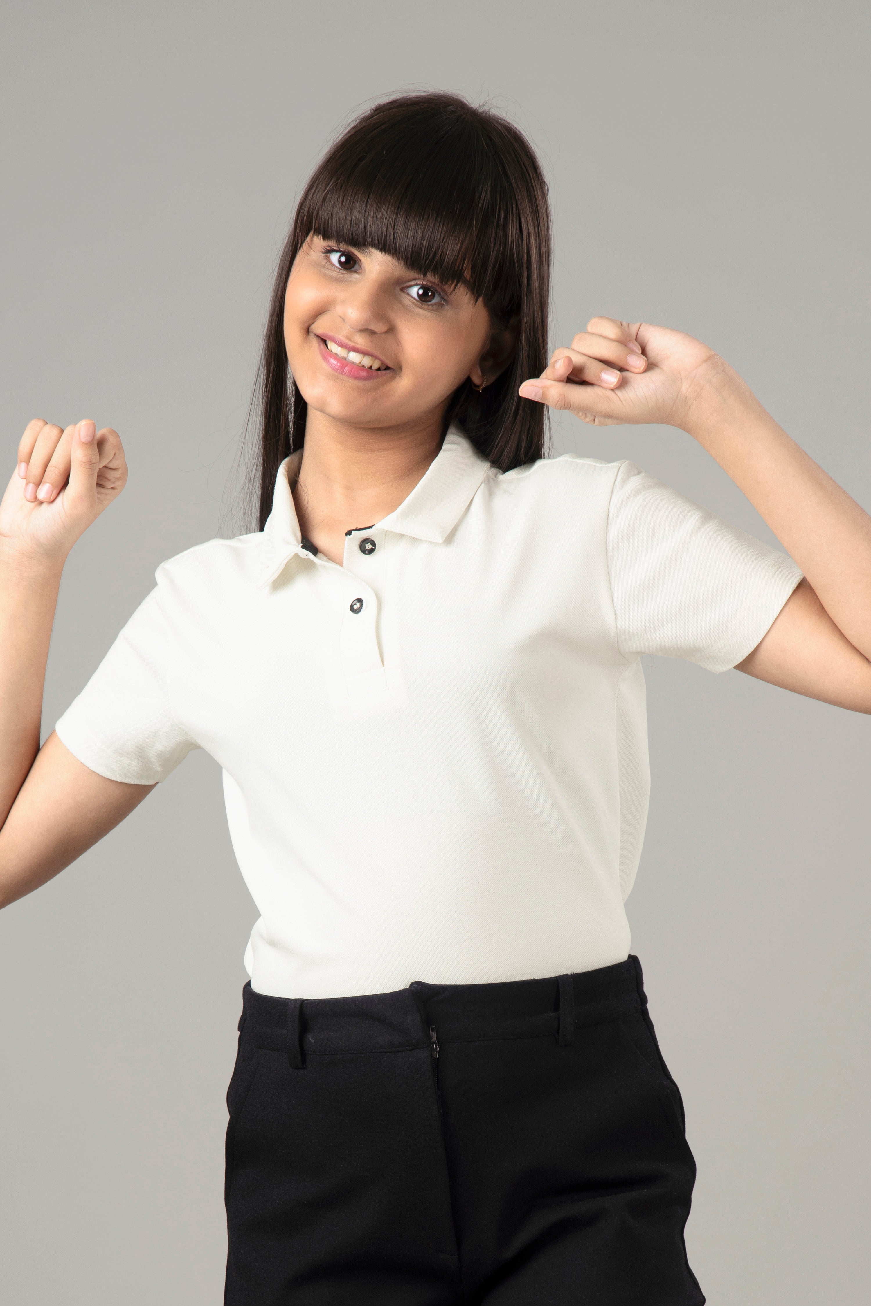 Girls white outlet polo tops