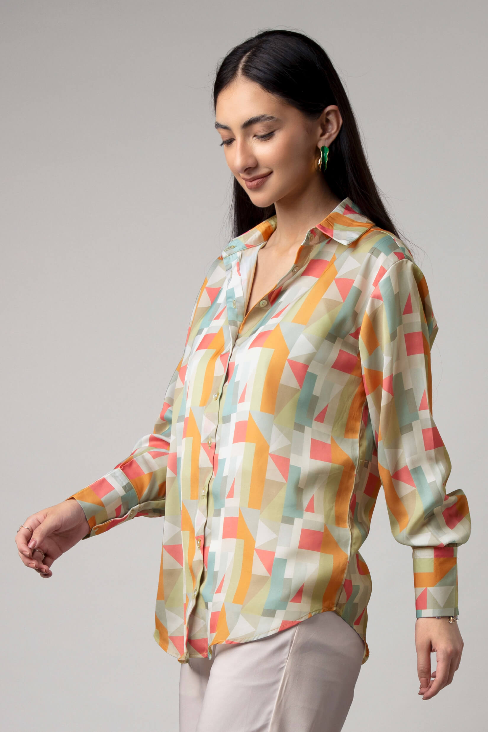 Women Plus Size Tunic - Pink Floral Printed Mandarin Collar Striped Tunic Top -Ethnic Summer Top high quality - Indian Wear. M,L,XL,XXL,3XL,4XL,5XL,6XL