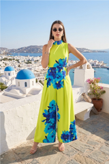 Soft Girl Aesthetic Round Neck Side Waist Cut Out Jumpsuit