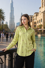 Lightweight Cotton Shirt with Subtle Embroidered Design