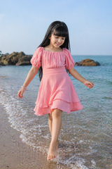 Puff Sleeve Cheese Cotton Girls All-Day Comfort Dress