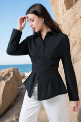 Top Rated Black Peplum Shirt with Modern Look