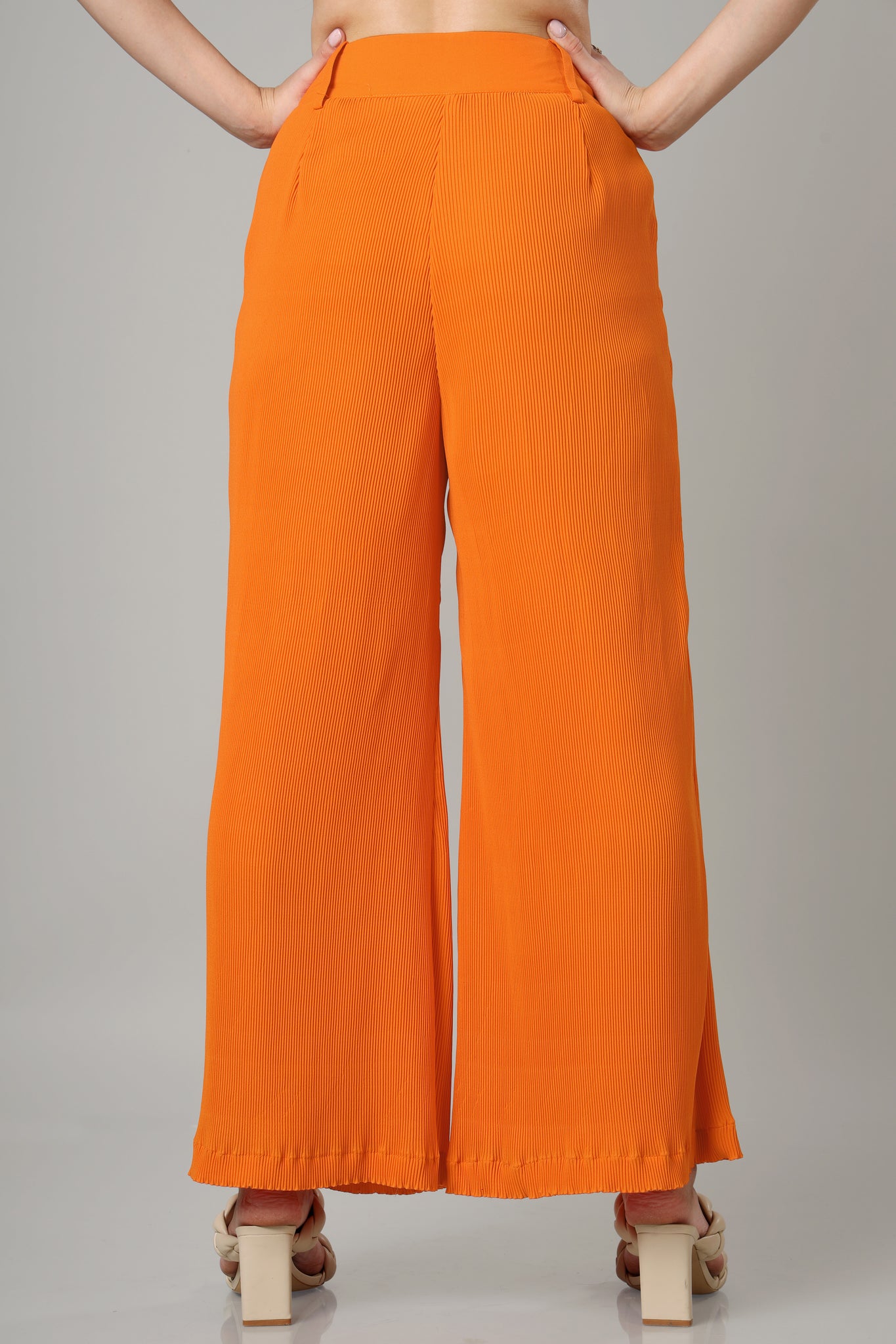 Exclusive Apricot Pleated Ladies Bottom Wear