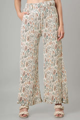 Seamless Floral Pleated Ladies Bottom Wear