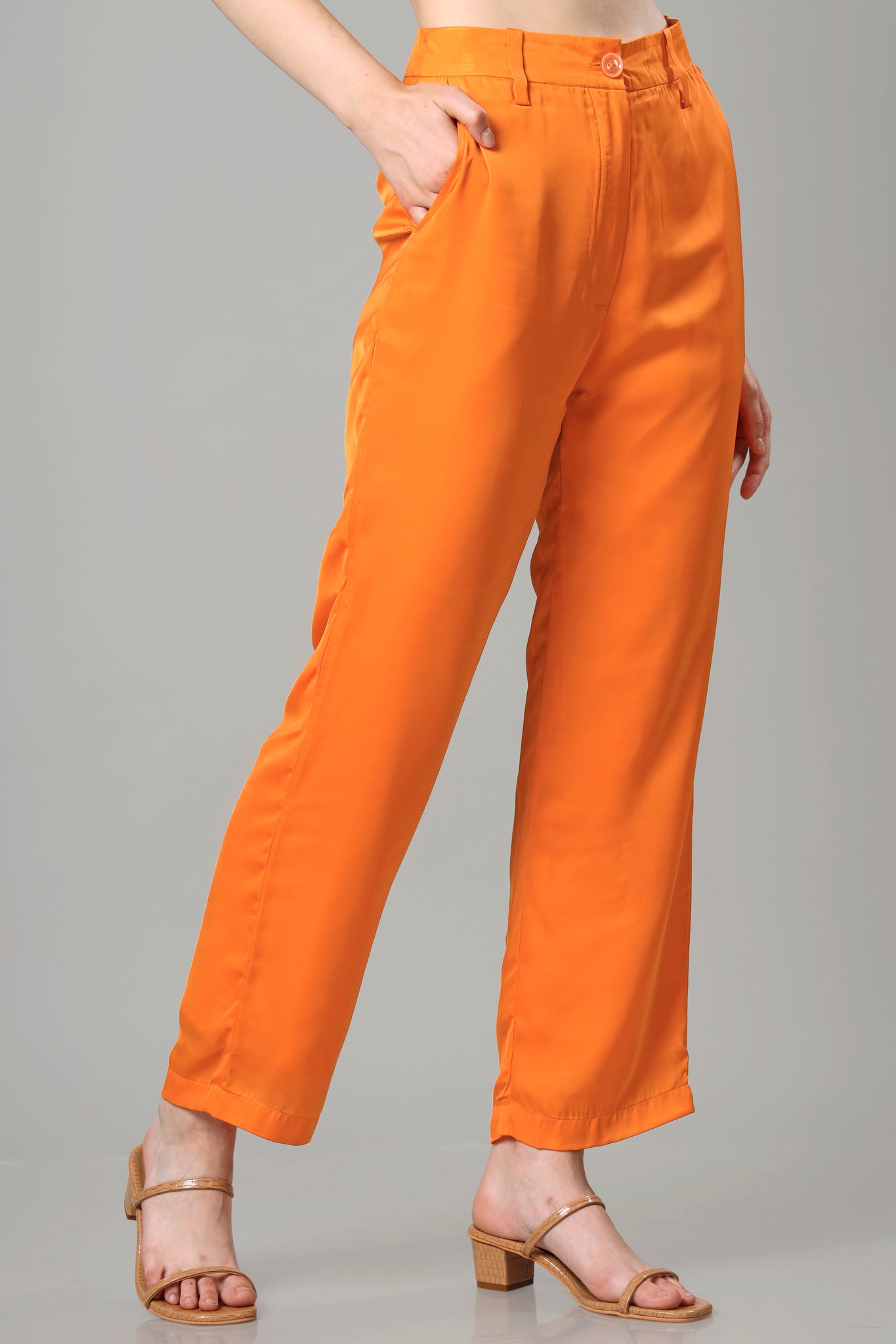 Sunset Orange Ladies Bottom Wear