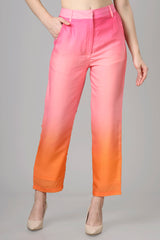Designer Orange Ombre Women's Trousers