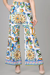 Exclusive Majolica Print Women's Trousers