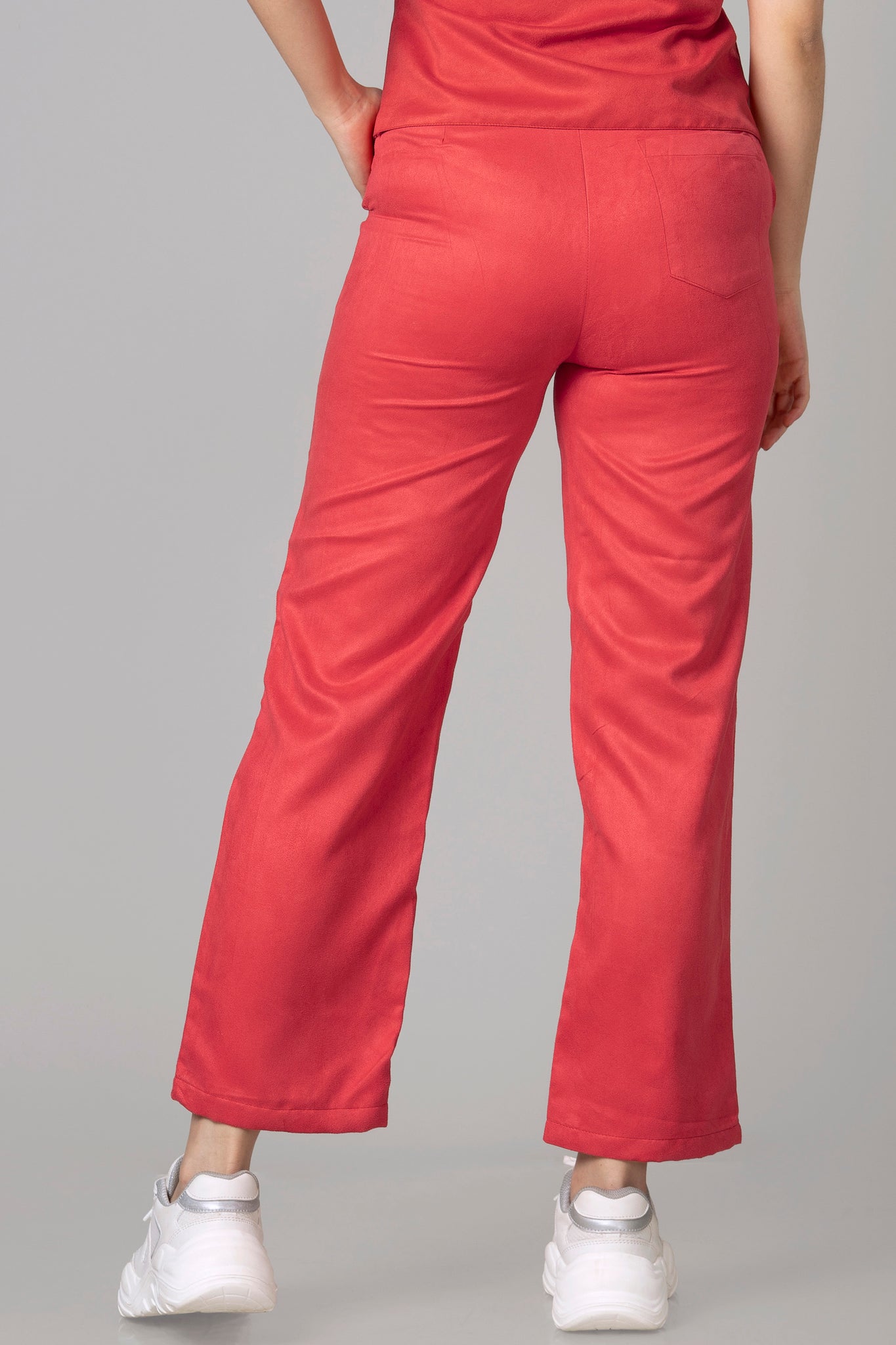 Call Me Paris Red Suede Trouser For Women