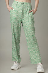 Artistic Floral Revival Printed Trouser