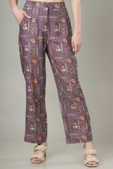 Chic Petals Abstract Floral Trouser For Stylish Women
