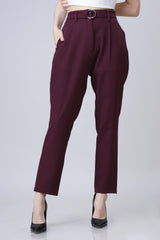 High-Waist Statement Belt Trousers