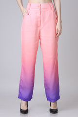 Women's Straight Cut  Ombre Trousers