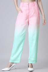 Women's Straight Cut  Ombre Trousers