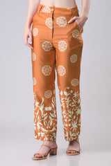 Traditional Floral Women's Straight Fit Trouser