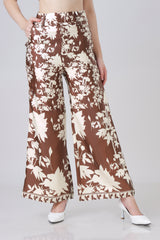 Placement Floral Women's Flared Trouser