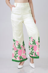 Placement Vintage Floral Women's Flared Trouser