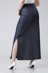 Trendy Womens Denim Long Slit Skirt