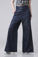 Stylish Plain Denim Bottom For Women