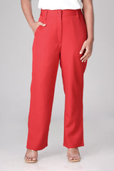 Women'S Classic Red Plain Bottoms In Premium Fabric