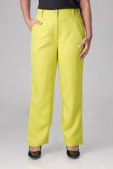 Women'S Classic Chartreuse Yellow Plain Bottoms In Premium Fabric