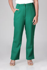 Women'S Classic Pine Green Plain Bottoms In Premium Fabric