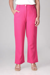 Women'S Classic Bright Pink Plain Bottoms In Premium Fabric