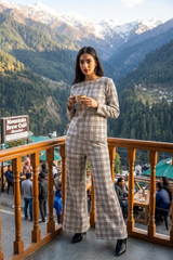 Checks Casual Top Co-Ord Set For Women