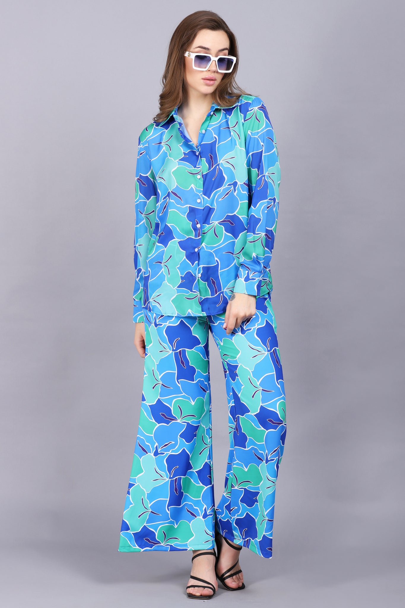 Royal Abstract Co-Ord Set For Women
