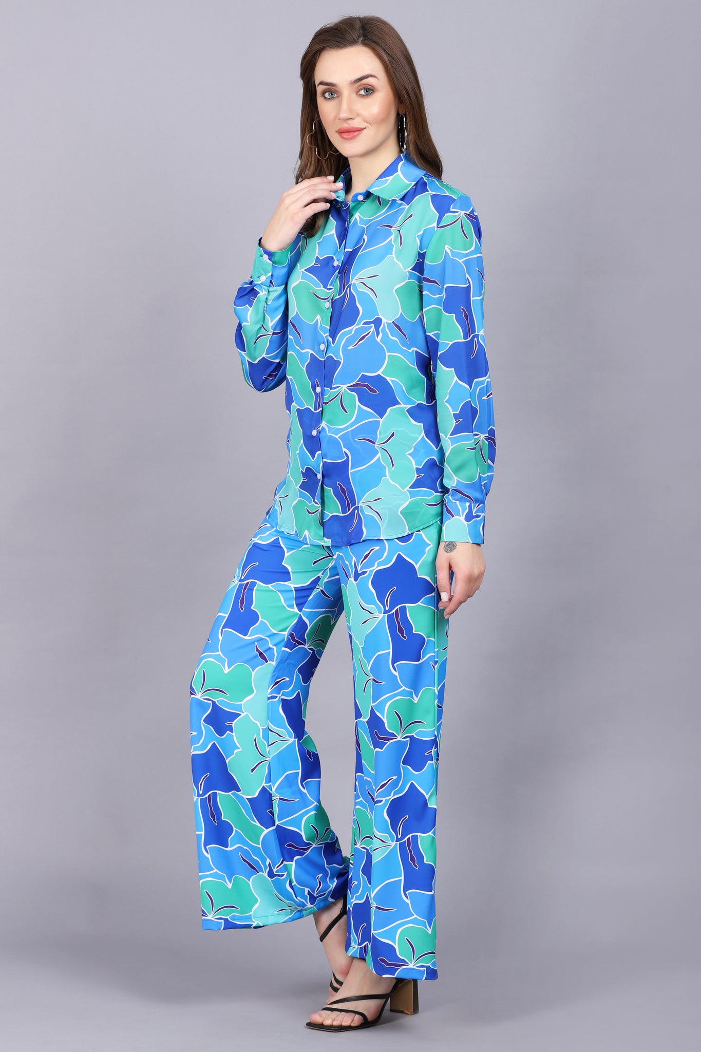 Royal Abstract Co-Ord Set For Women
