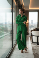 Exclusive Emerald Pleated Co-Ord Set For Women