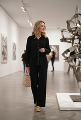 Exclusive Black Pleated Co-Ord Set For Women