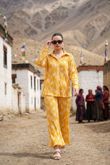 Attractive Floral Pleated Co-Ord Set For Women