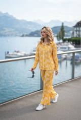 Attractive Floral Pleated Co-Ord Set For Women