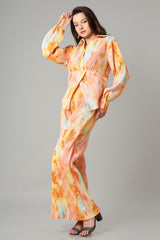 Tie Dye Pleated Co-Ord Set For Women