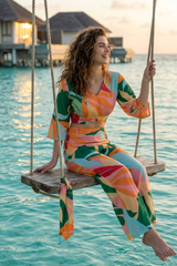 Trendy O Ring Abstract Co-Ord Set For Women