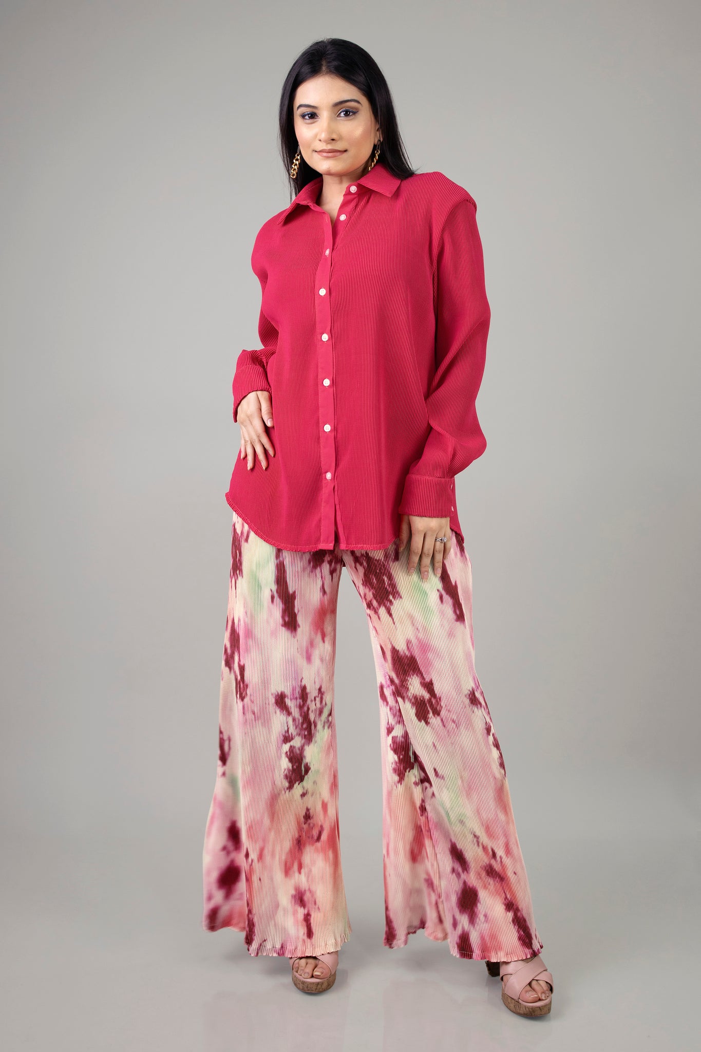 Tryxon Pleated Co-Ord Set For Women