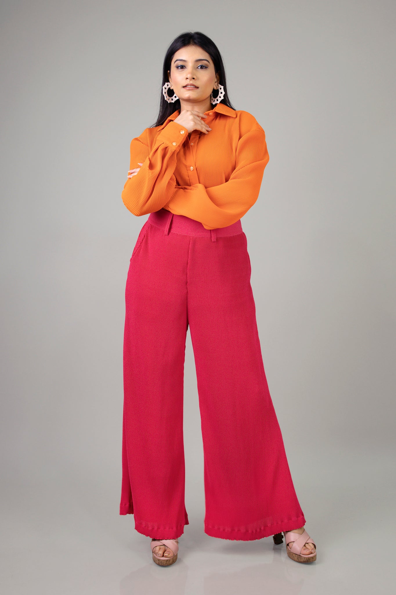 Sizzle Pleated Co-Ord Set For Women