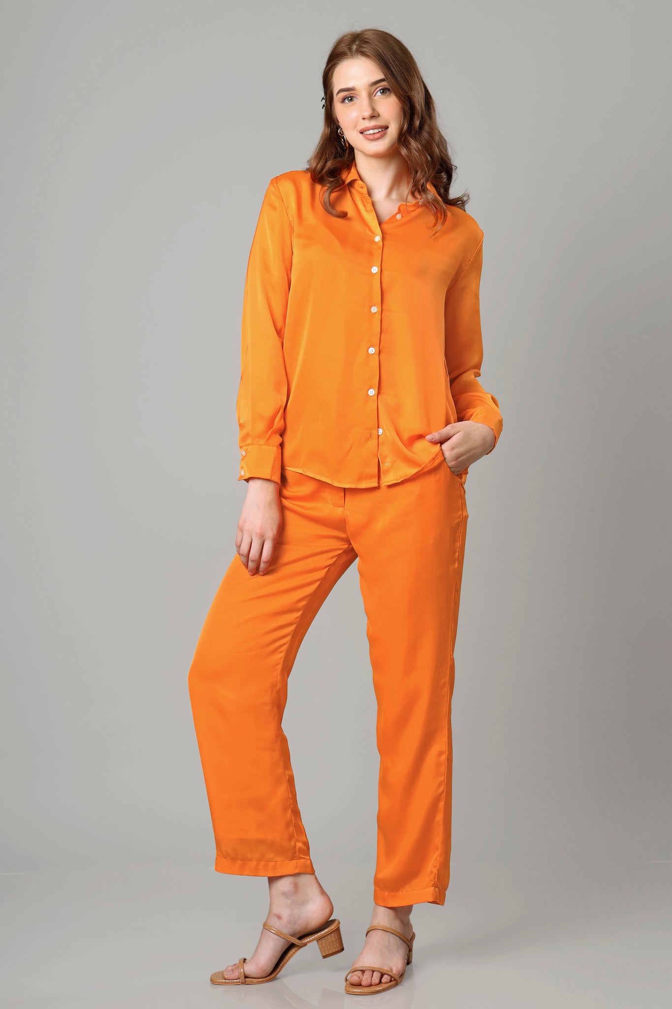 Sunset Orange Co-Ord Set For Women
