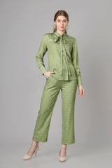 Seamless Floral Tie-Up Neck Co-Ord Set For Women