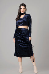 Exclusive Ruched Skirt Top Set For Women