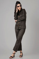 Womens Luxe Suede Co-Ord Set