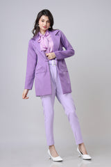 Tie Up Neck Top And Long Losse Blazer And Trouser Set