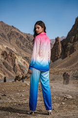 Women's Ombre Shirt And Straight Cut Trouser Co-Ord Set