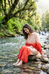 Women's Ombre Shirt And Wide Leg Trouser Co-Ord Set