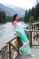 Women's Ombre Shirt And Wide Leg Trouser Co-Ord Set
