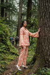 Tropical Women's Bell Sleeve Shirt And Pant Co-Ord Set