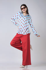 Polka Shirt Belted Trouser Co-Ord Set