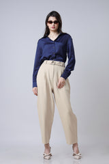 Blue Shirt Belted Trouser Co-Ord Set