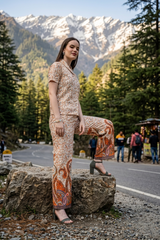 Designer Floral Velvet Shirt And Pant Co-Ord Set For Women